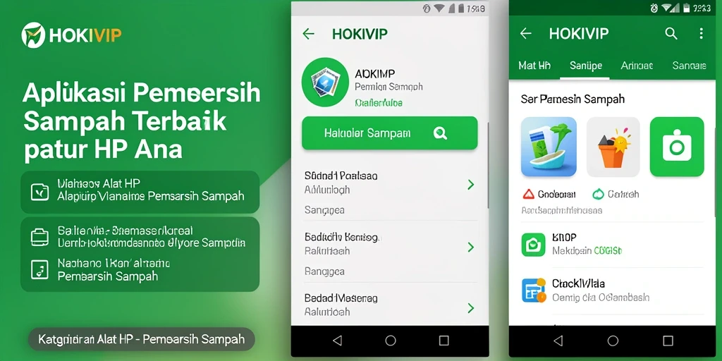 Tampilan antarmuka HOKIVIP saat melakukan pembersihan sampah.