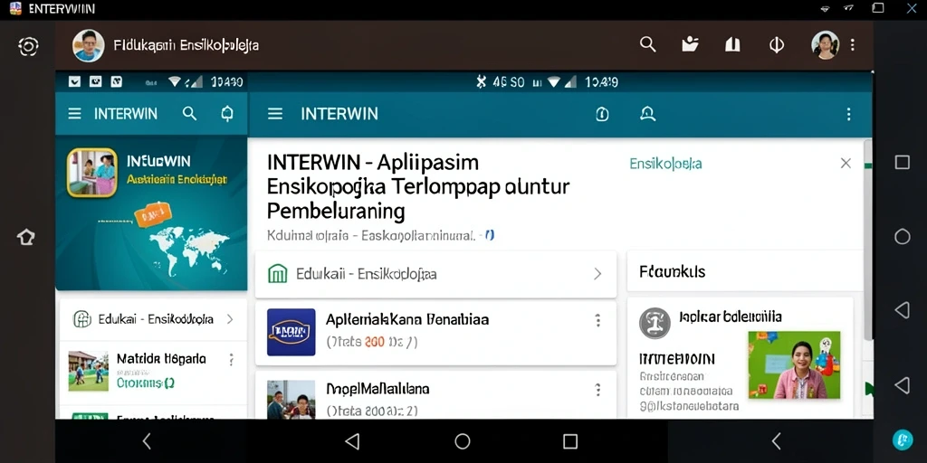 Antarmuka aplikasi INTERWIN yang informatif dan menarik.