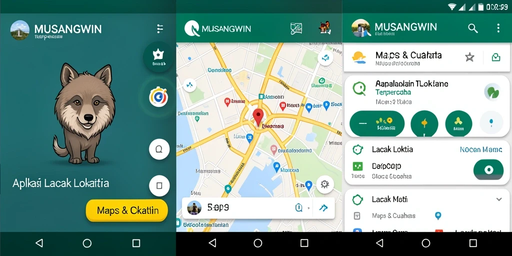 Antarmuka aplikasi MUSANGWIN menampilkan fitur pelacakan lokasi secara real-time.