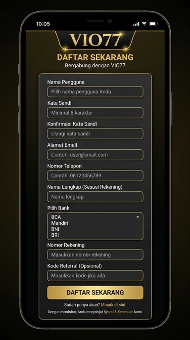 Buat Akun Baru di vio77 untuk Pengguna Android